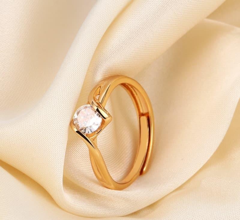 Elegant Gold-Tone Charm Ring