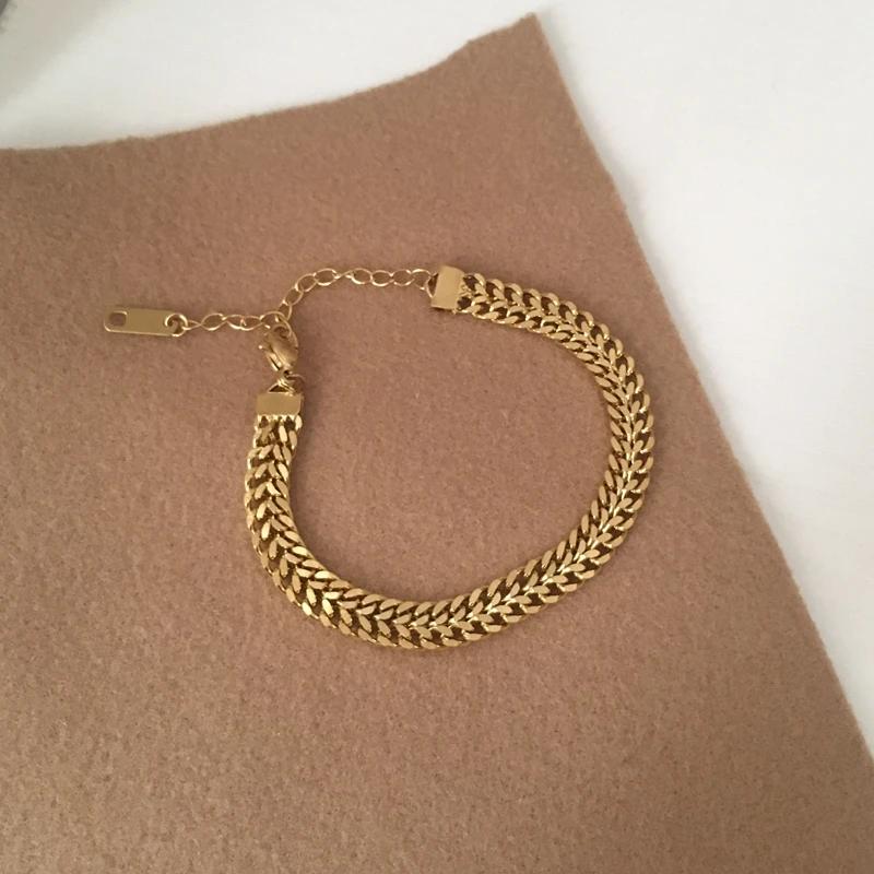 Plain Gold-Plated Chain Bracelet