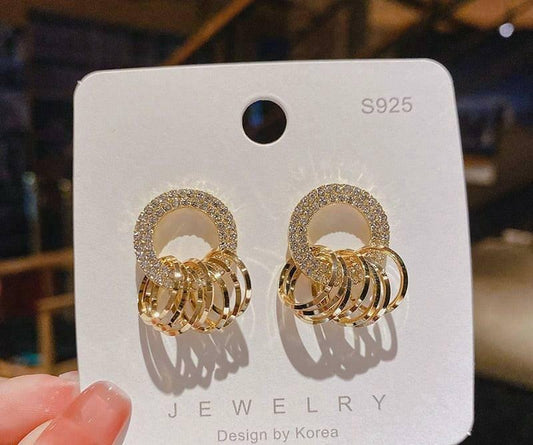 Elegant Gold-Plated Multi-Loop Earrings