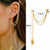 Gold and Silver-Plated Leaf Chain Ear Clip Earrings