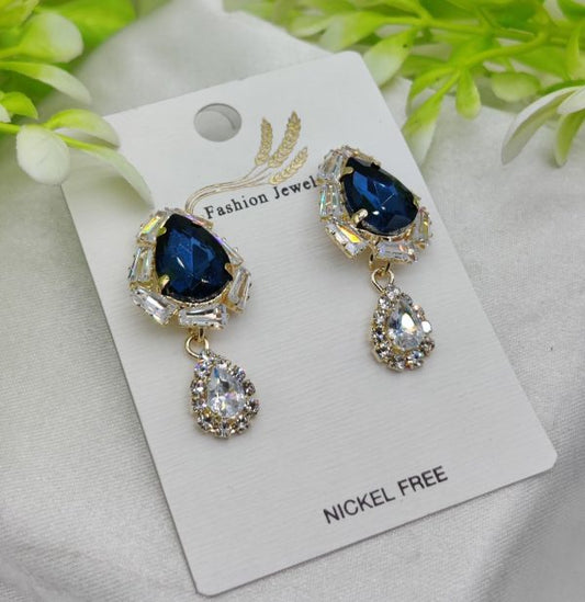 Elegant Royal Blue Drop Earrings